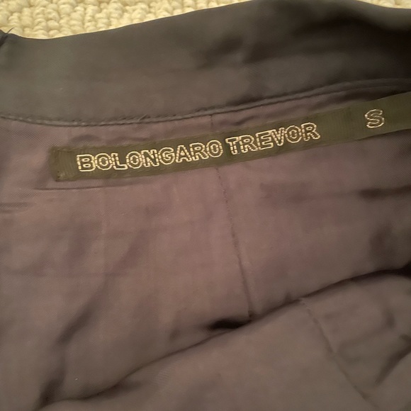 Bolongaro Trevor navy blue silk ruffle pencil skirt All Saints spin off - Picture 3 of 7